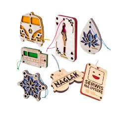 Zawieszki drewniane z filcem i logotypem klienta (1 000 szt.)